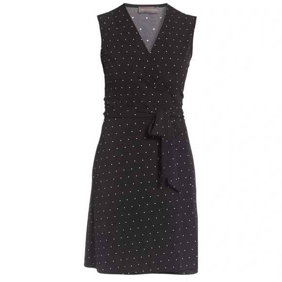 Vince Camuto Pin Dot Wrap Dress - Picture 5 of 8